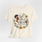 Soft Heart, Firm Boundaries Floral Tee — Empowerment Graphic T-Shirt