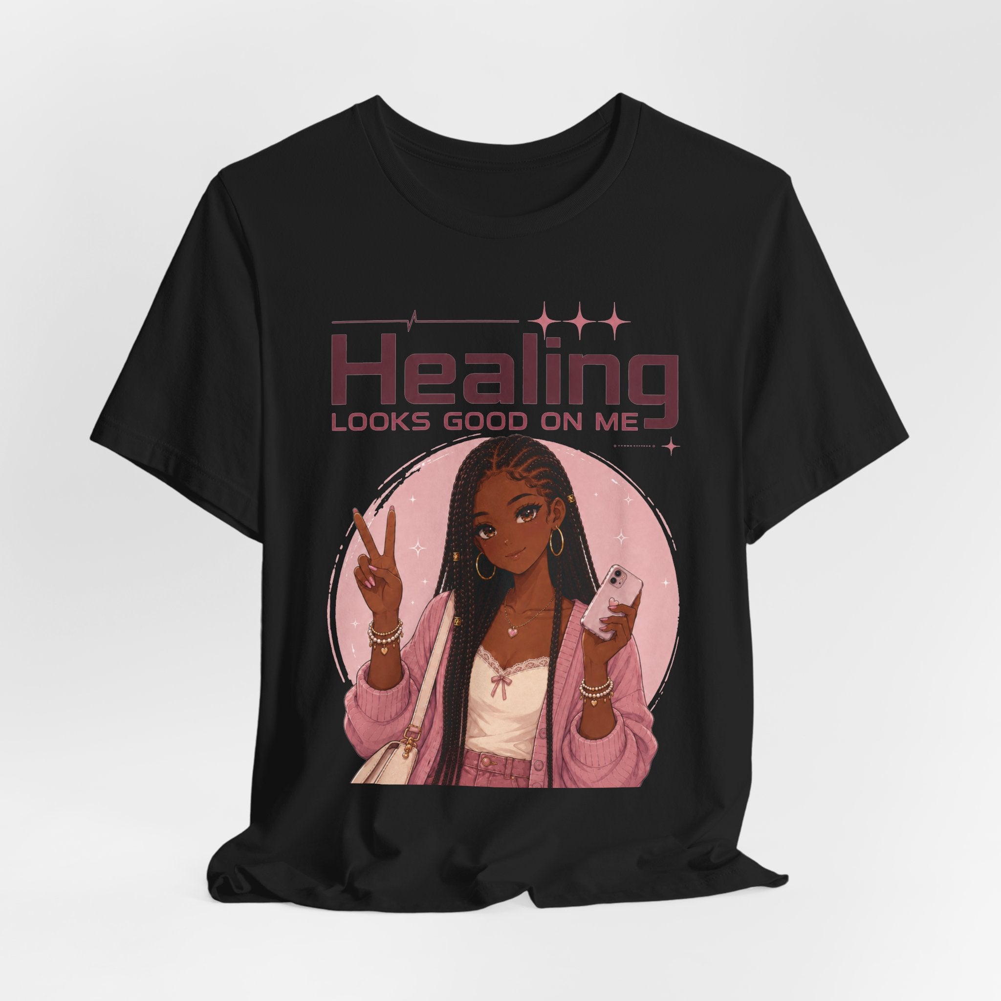 Healing Looks Good On Me T‑Shirt — Self‑Care Positive Vibes Braids Tee