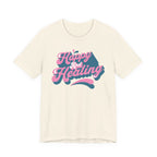 Happy and Healing T-Shirt — Retro Pink & Blue Positive Vibes Tee