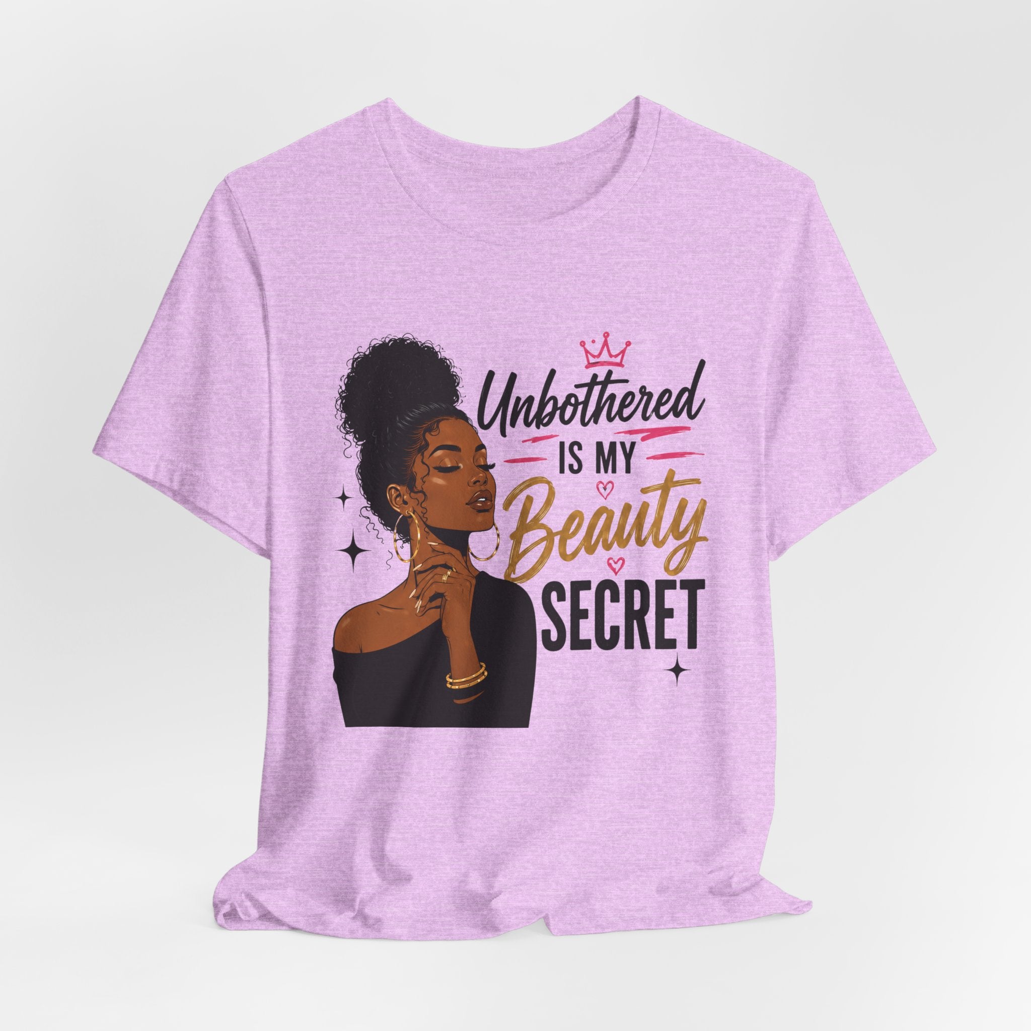 Unbothered Is My Beauty Secret Tee — Empowering Black Woman Graphic T-Shirt