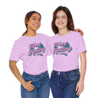 Happy and Healing T-Shirt — Retro Pink & Blue Positive Vibes Tee