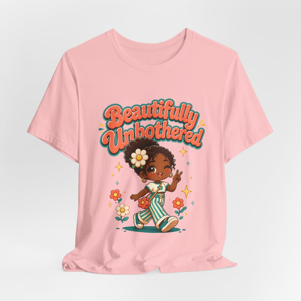 Beautifully Unbothered Tee — Retro Cute Girl Graphic T‑Shirt