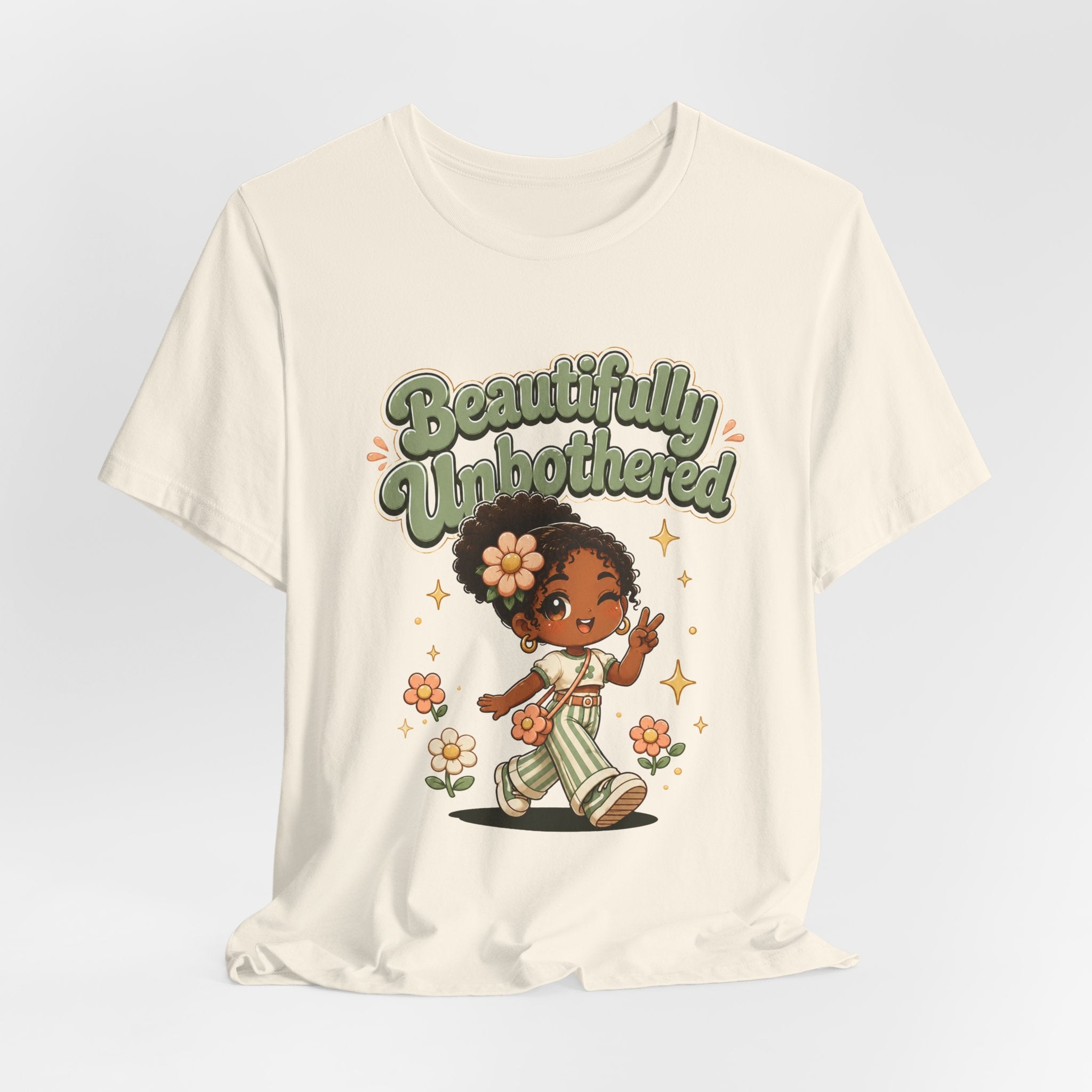 Beautifully Unbothered Tee — Retro Cute Girl Graphic T-Shirt