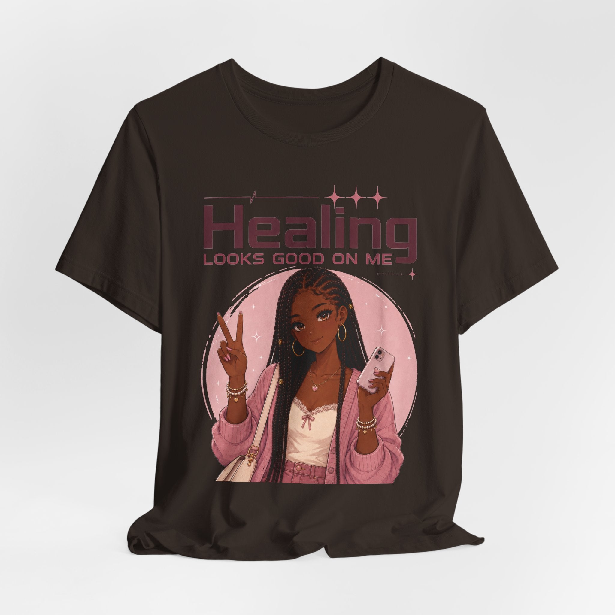 Healing Looks Good On Me T‑Shirt — Self‑Care Positive Vibes Braids Tee