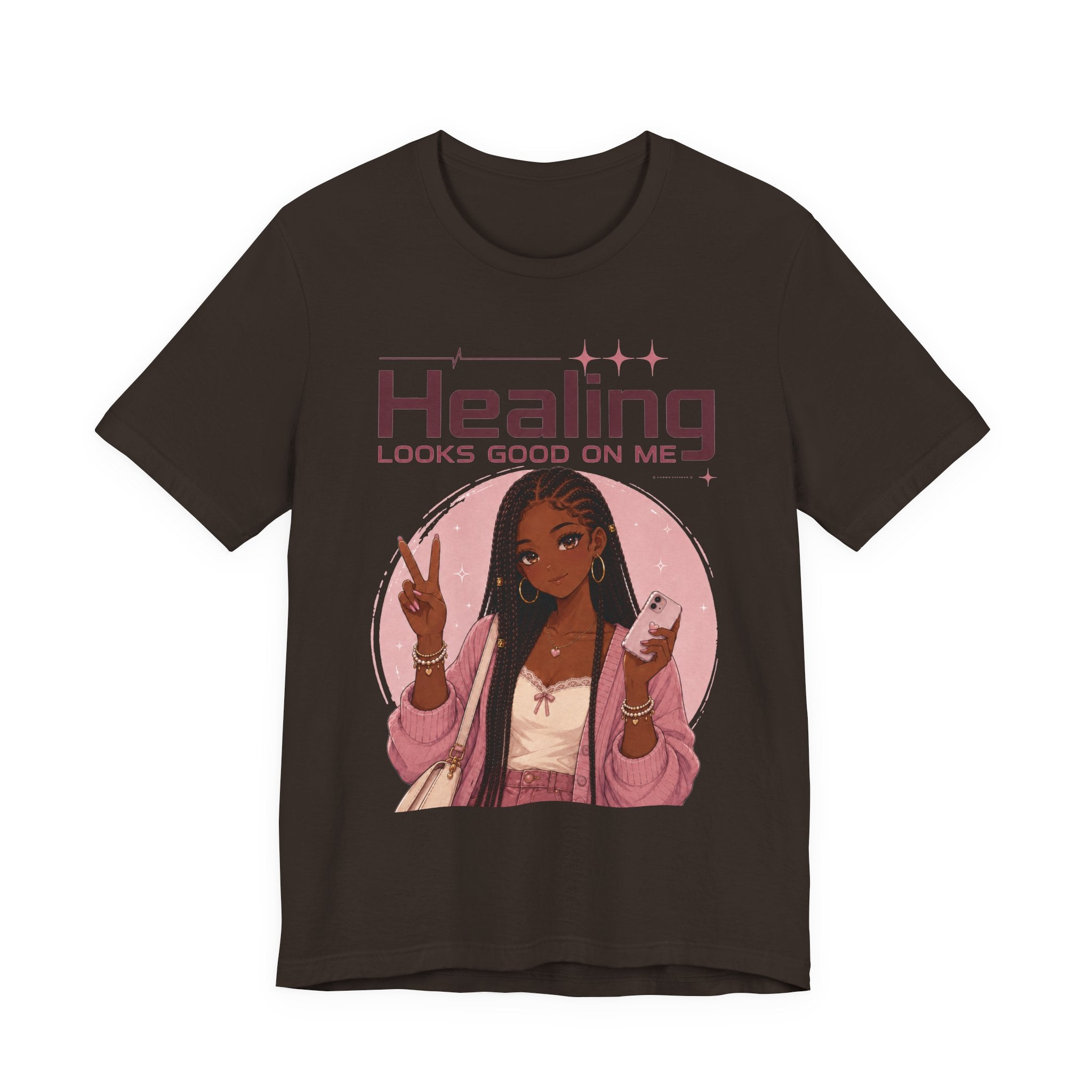 Healing Looks Good On Me T‑Shirt — Self‑Care Positive Vibes Braids Tee