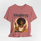 Healing Looks Good On Me Tee – Afro Woman Self-Care Graphic T-Shirt