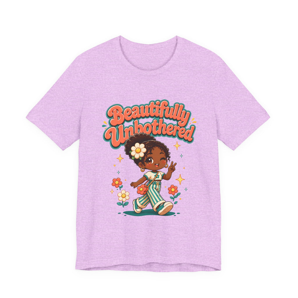 Beautifully Unbothered Tee — Retro Cute Girl Graphic T‑Shirt