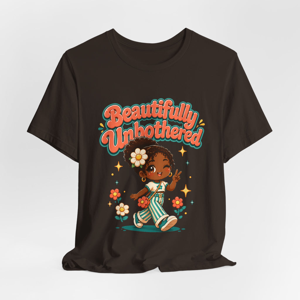 Beautifully Unbothered Tee — Retro Cute Girl Graphic T‑Shirt