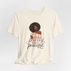 Pretty When I’m Peaceful Tee — Afro Woman Graphic T-Shirt