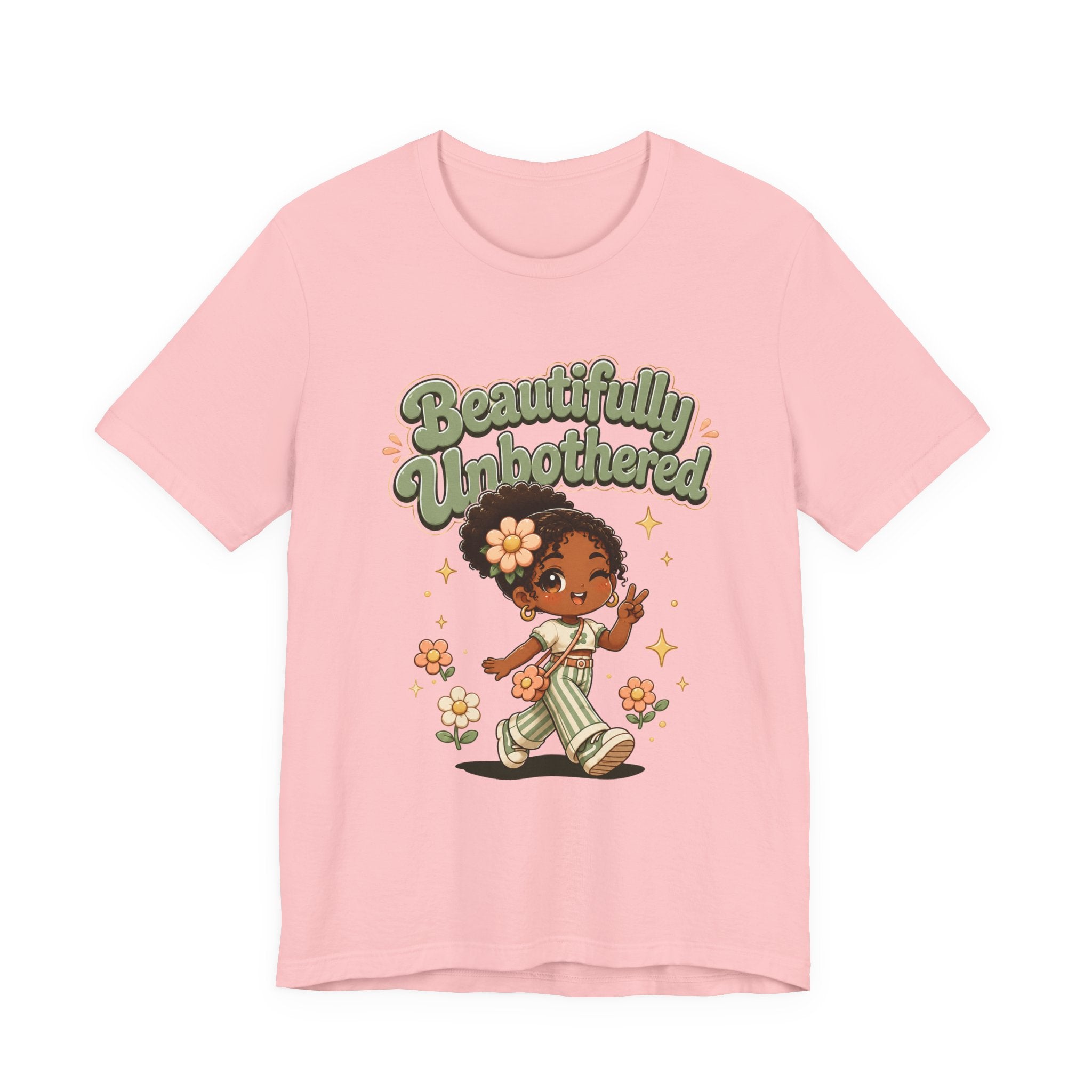 Beautifully Unbothered Tee — Retro Cute Girl Graphic T-Shirt