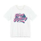 Happy and Healing T-Shirt — Retro Pink & Blue Positive Vibes Tee
