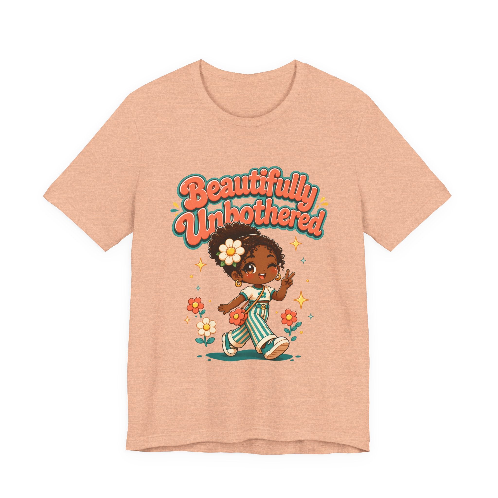 Beautifully Unbothered Tee — Retro Cute Girl Graphic T‑Shirt