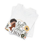 Soft Heart, Firm Boundaries Floral Tee — Empowerment Graphic T-Shirt