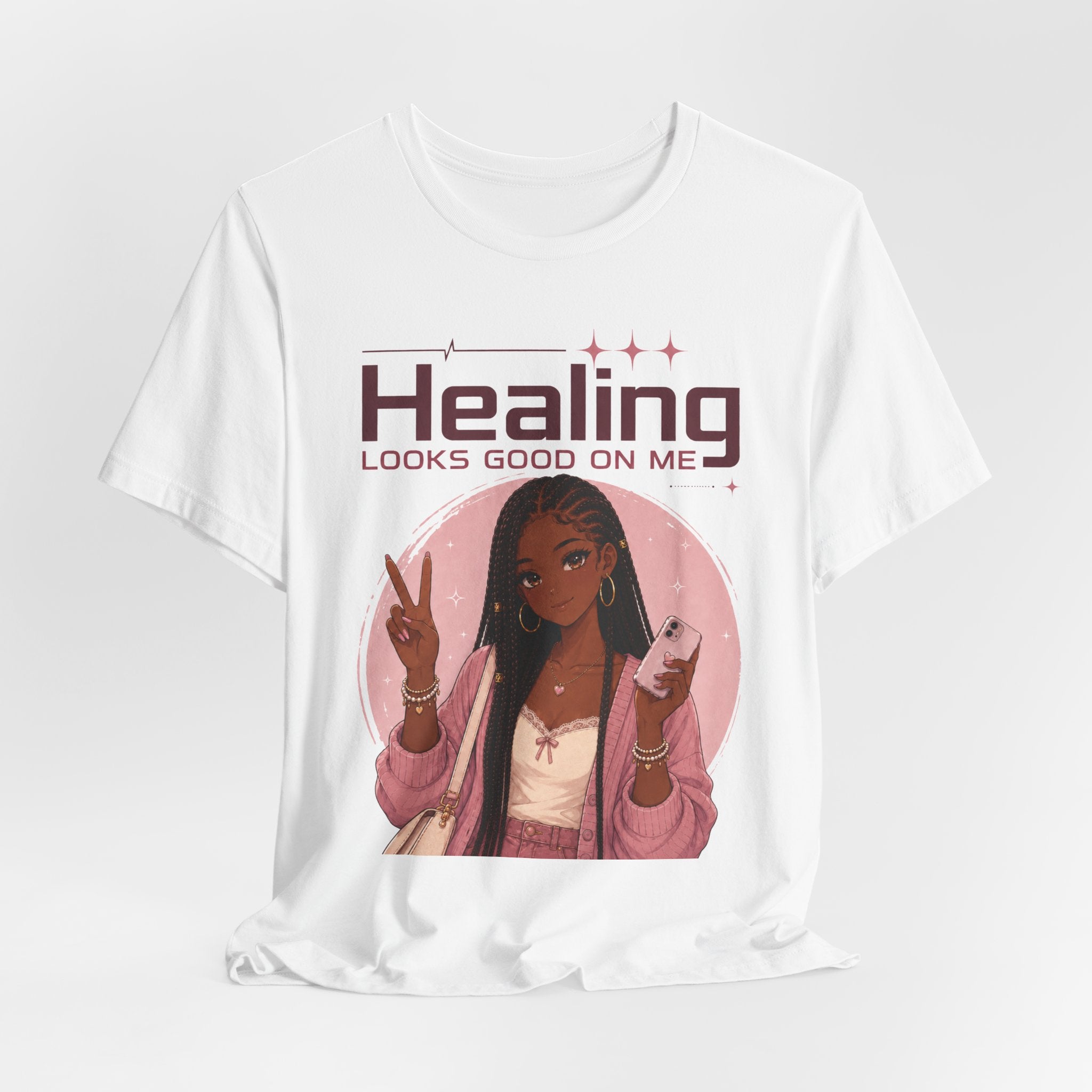 Healing Looks Good On Me T‑Shirt — Self‑Care Positive Vibes Braids Tee