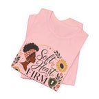 Soft Heart, Firm Boundaries Floral Tee — Empowerment Graphic T-Shirt