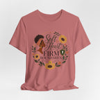 Soft Heart, Firm Boundaries Floral Tee — Empowerment Graphic T-Shirt