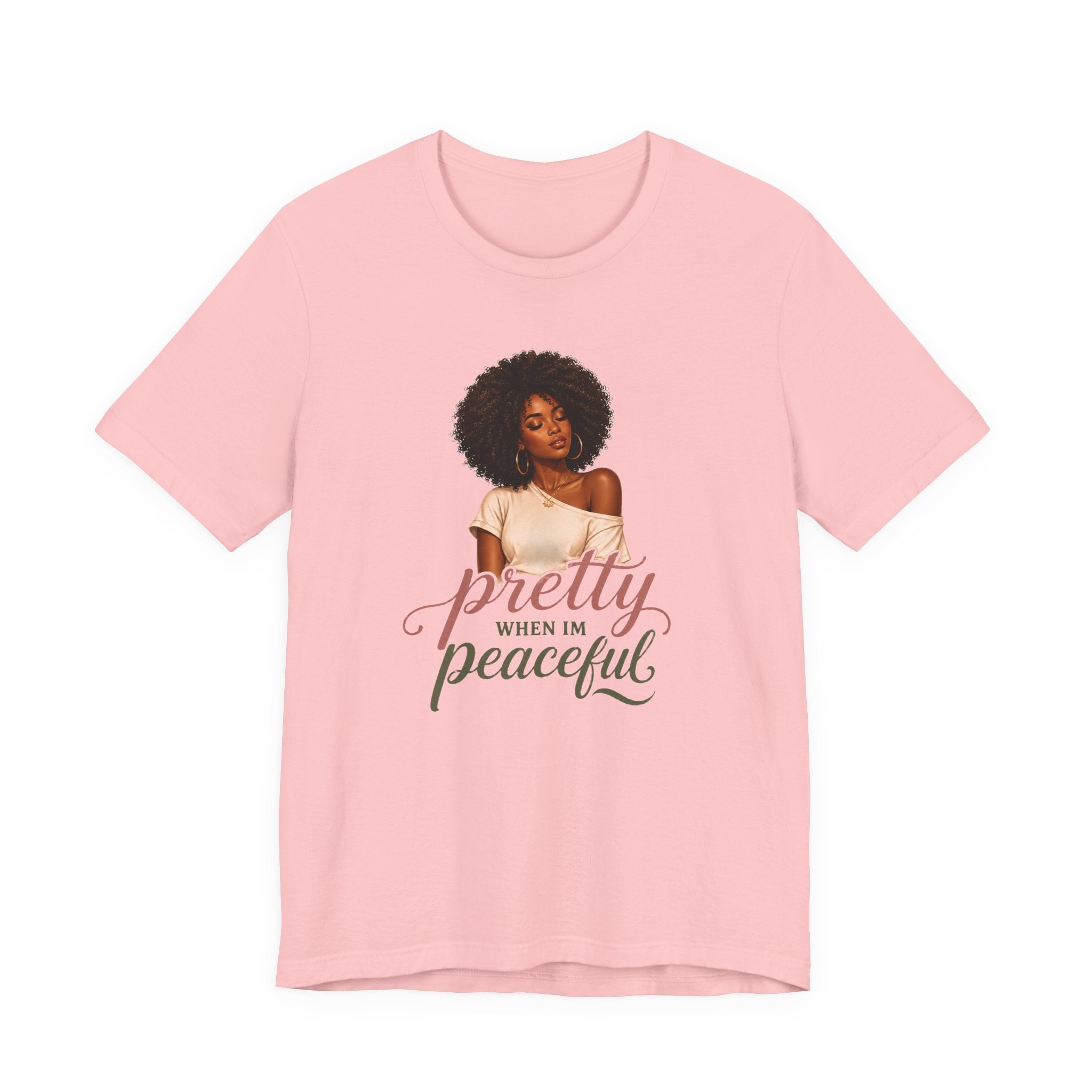 Pretty When I’m Peaceful Tee — Afro Woman Graphic T-Shirt