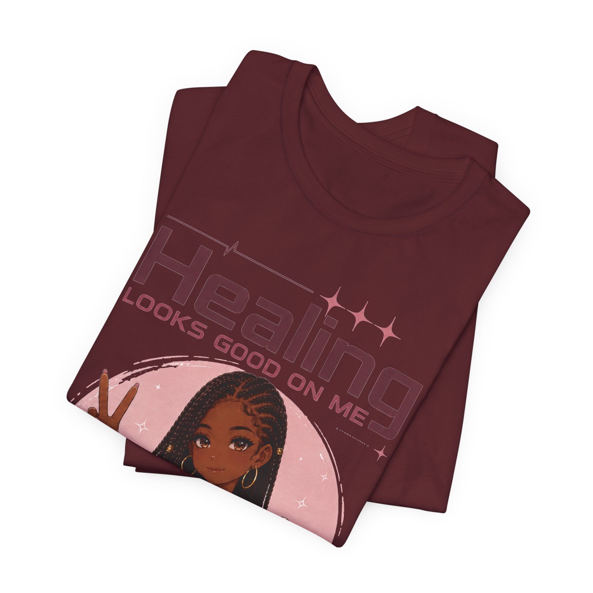 Healing Looks Good On Me T‑Shirt — Self‑Care Positive Vibes Braids Tee