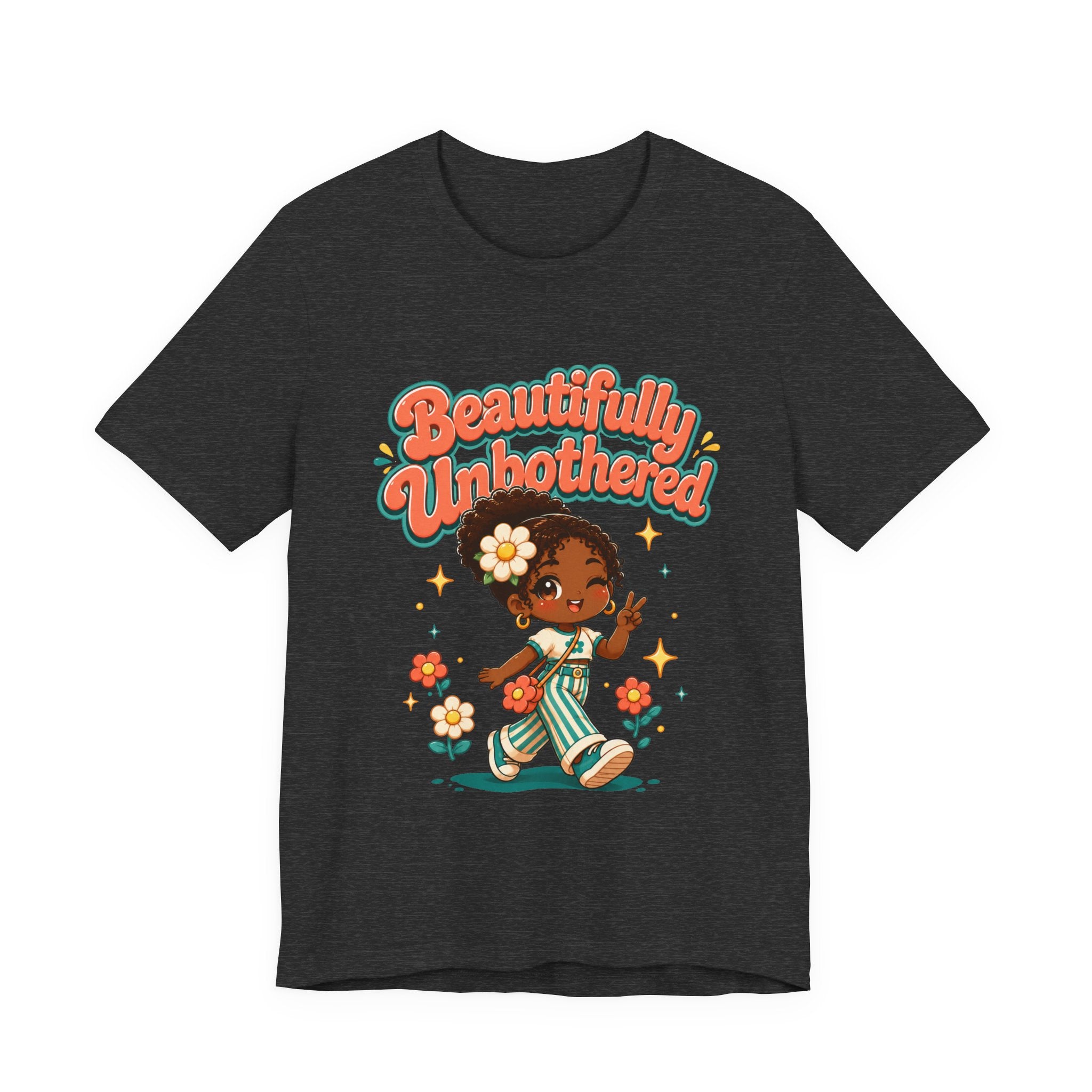 Beautifully Unbothered Tee — Retro Cute Girl Graphic T‑Shirt