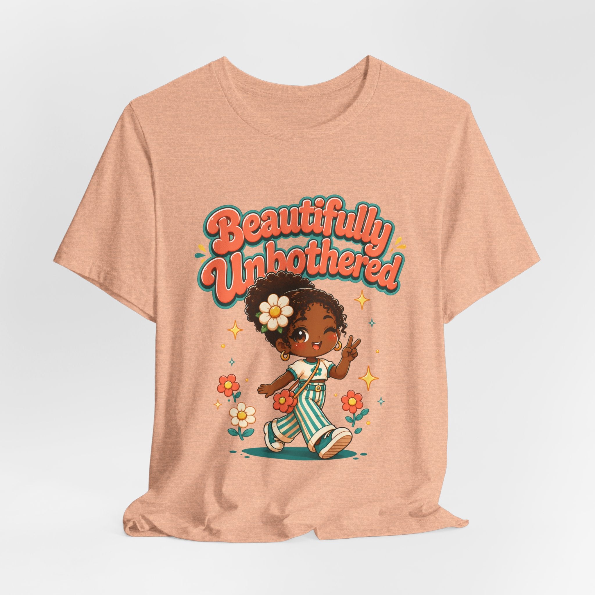 Beautifully Unbothered Tee — Retro Cute Girl Graphic T‑Shirt