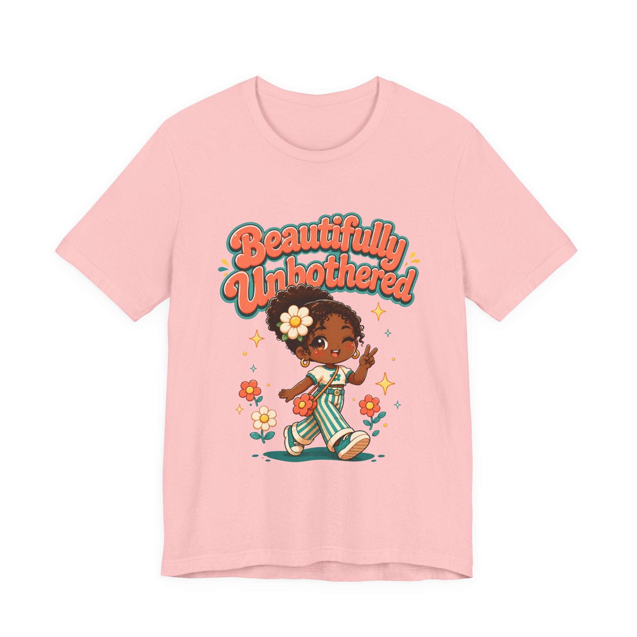 Beautifully Unbothered Tee — Retro Cute Girl Graphic T‑Shirt