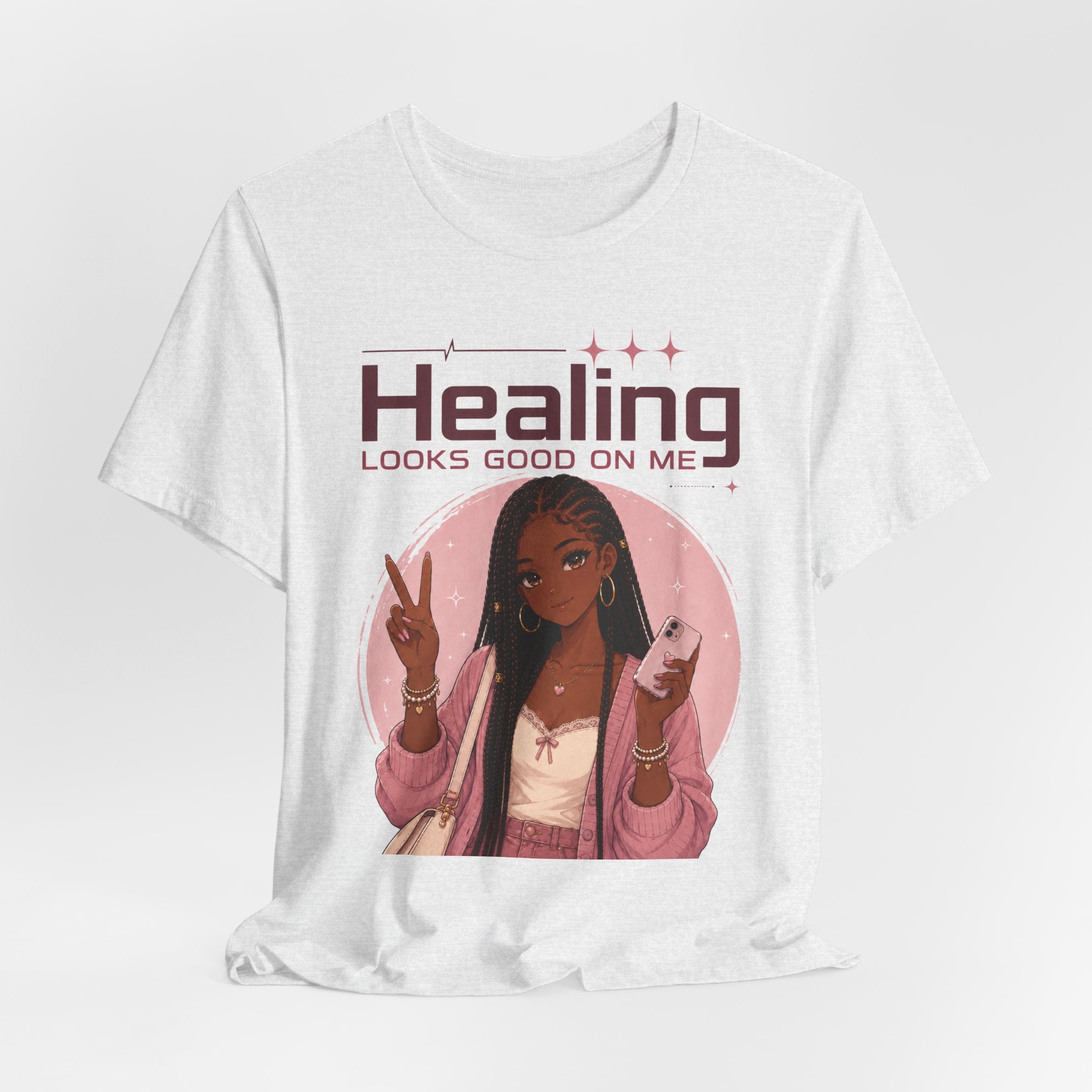Healing Looks Good On Me T‑Shirt — Self‑Care Positive Vibes Braids Tee