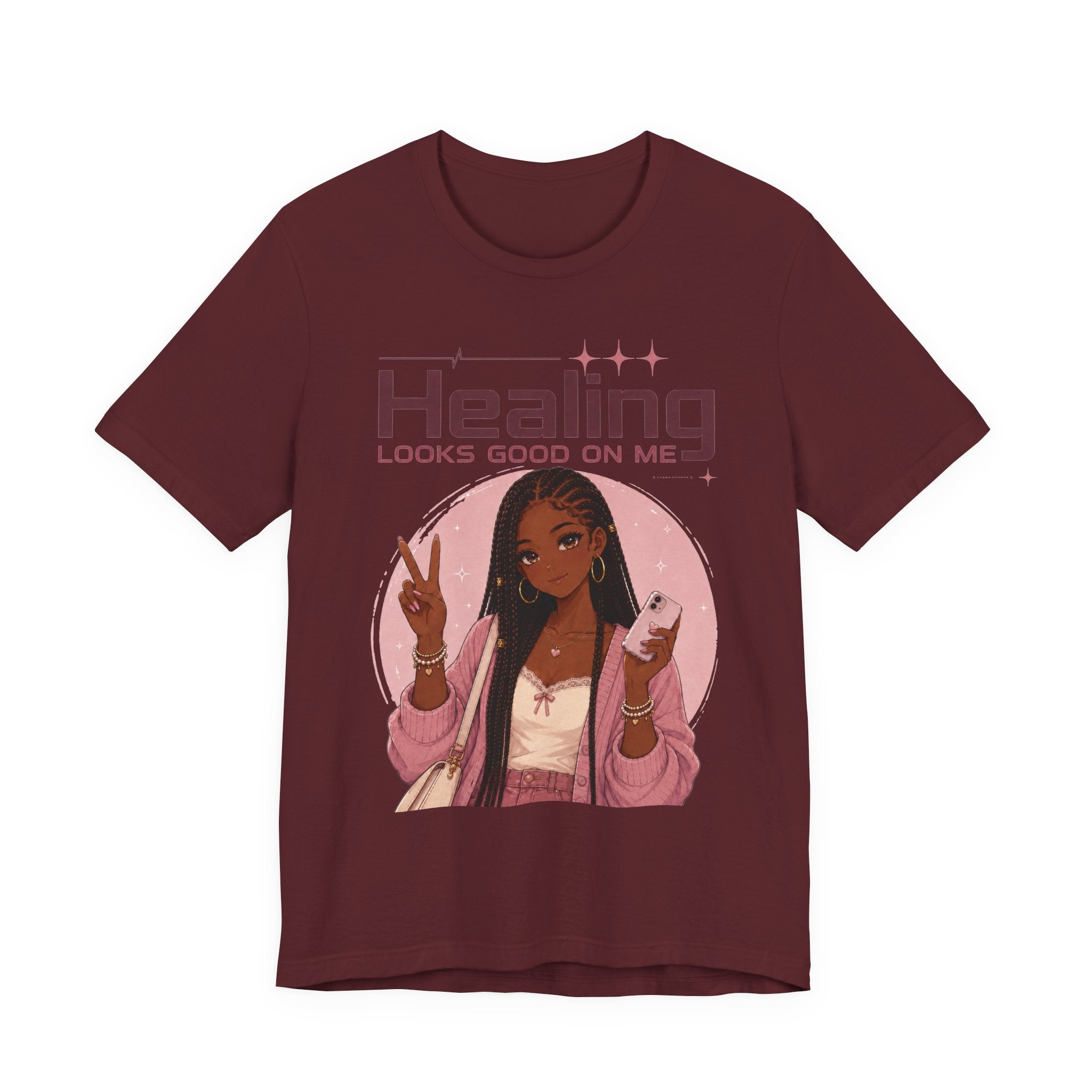 Healing Looks Good On Me T‑Shirt — Self‑Care Positive Vibes Braids Tee