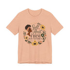 Soft Heart, Firm Boundaries Floral Tee — Empowerment Graphic T-Shirt