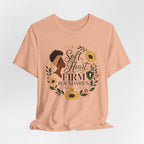 Soft Heart, Firm Boundaries Floral Tee — Empowerment Graphic T-Shirt