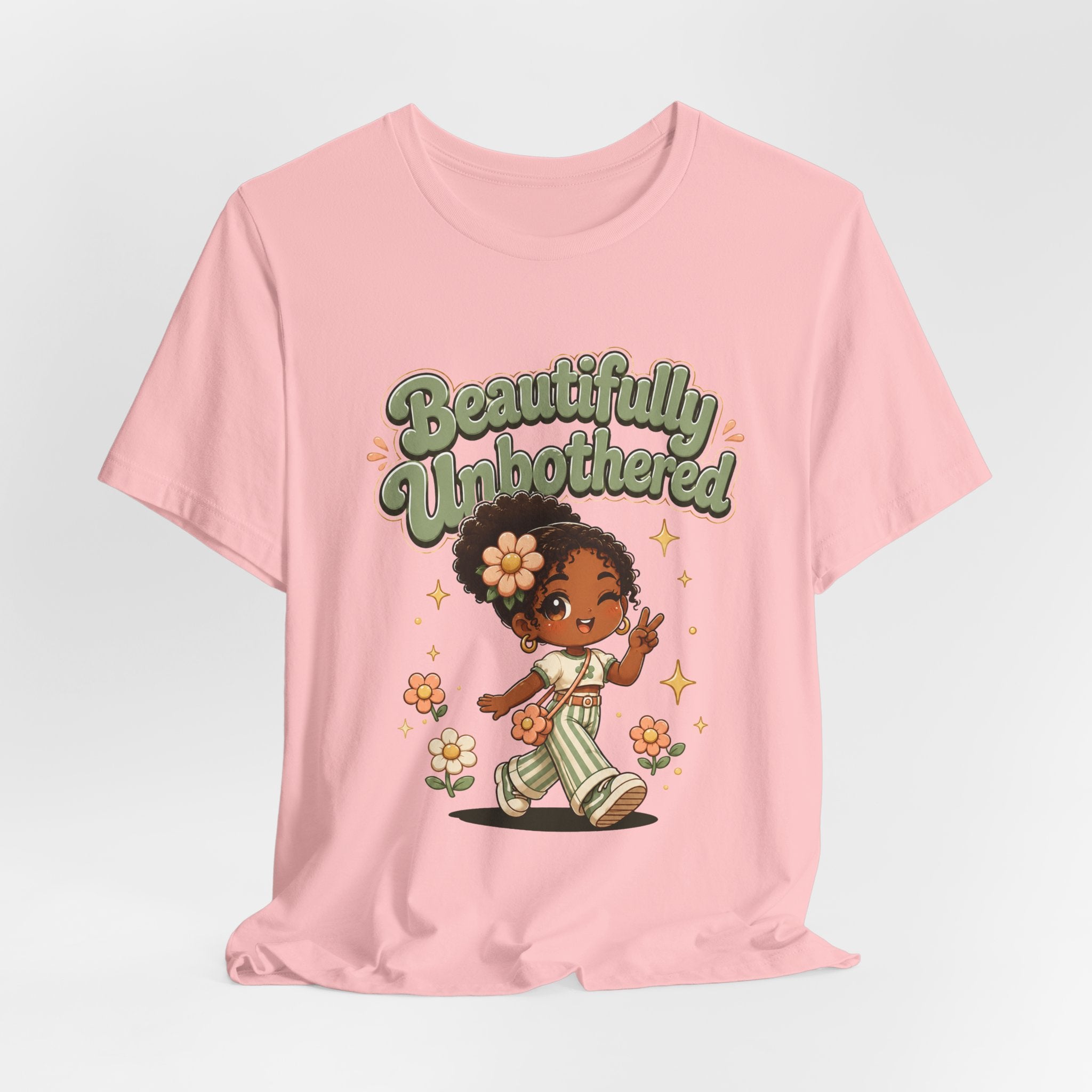 Beautifully Unbothered Tee — Retro Cute Girl Graphic T-Shirt