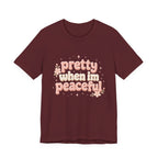 Pretty When I’m Peaceful T-Shirt — Retro Floral Cute Graphic Tee