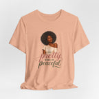 Pretty When I’m Peaceful Tee — Afro Woman Graphic T-Shirt