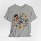 Soft Heart, Firm Boundaries Floral Tee — Empowerment Graphic T-Shirt