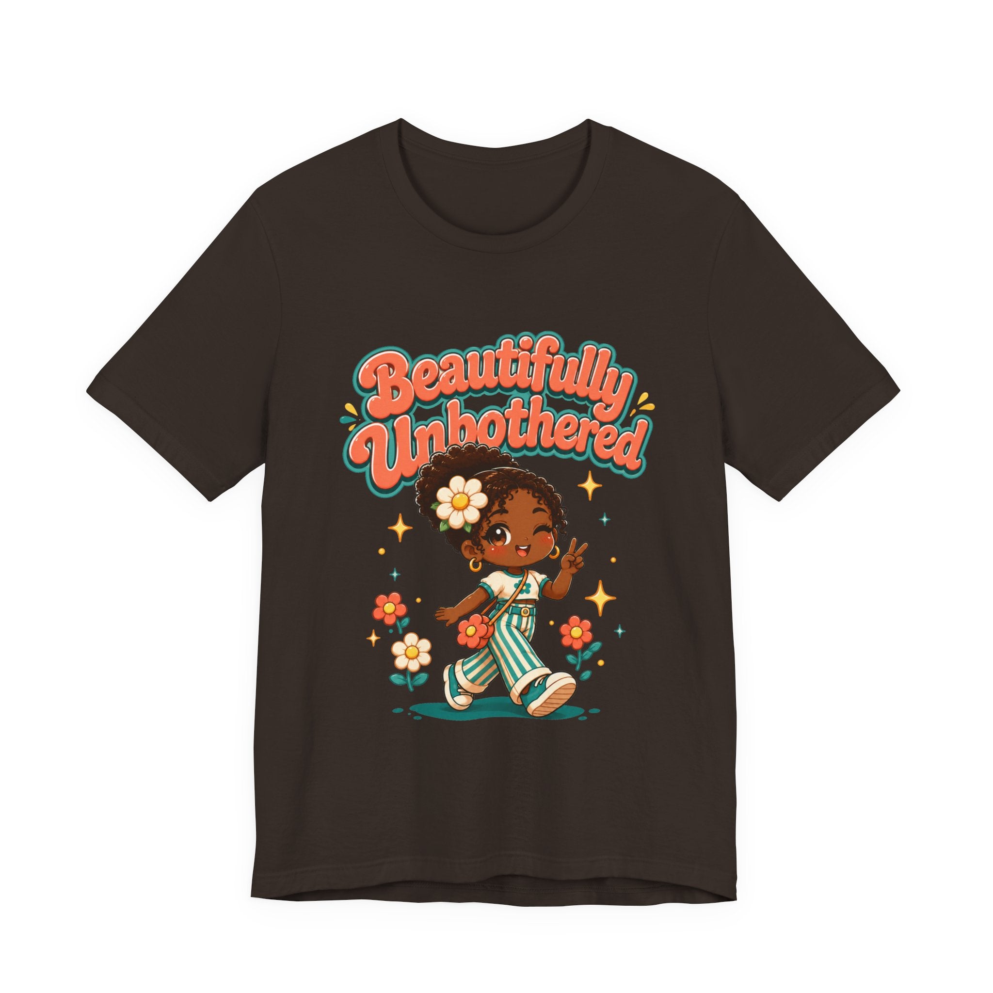 Beautifully Unbothered Tee — Retro Cute Girl Graphic T‑Shirt