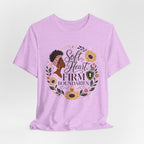 Soft Heart, Firm Boundaries Floral Tee — Empowerment Graphic T-Shirt