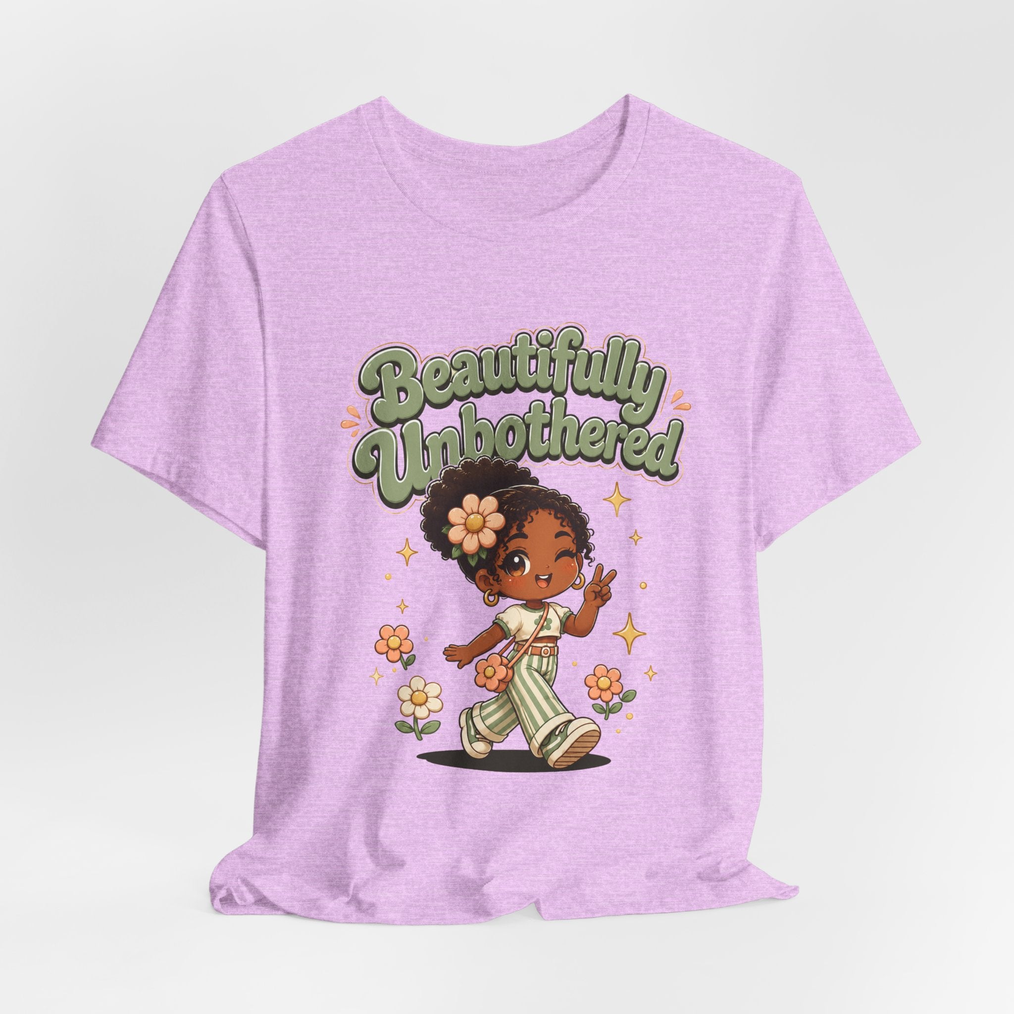 Beautifully Unbothered Tee — Retro Cute Girl Graphic T-Shirt