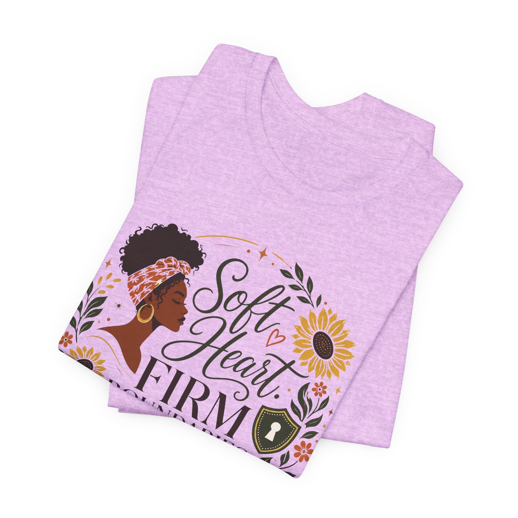 Soft Heart, Firm Boundaries Floral Tee — Empowerment Graphic T-Shirt