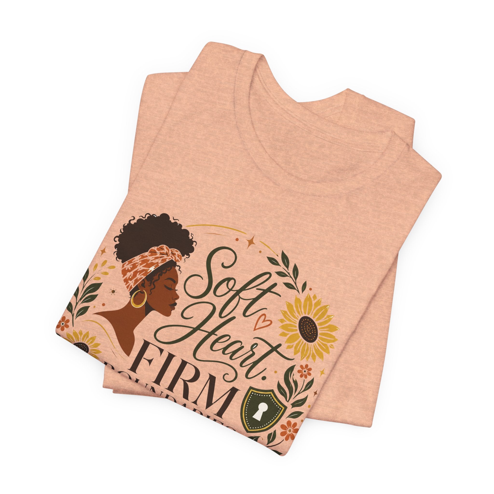 Soft Heart, Firm Boundaries Floral Tee — Empowerment Graphic T-Shirt