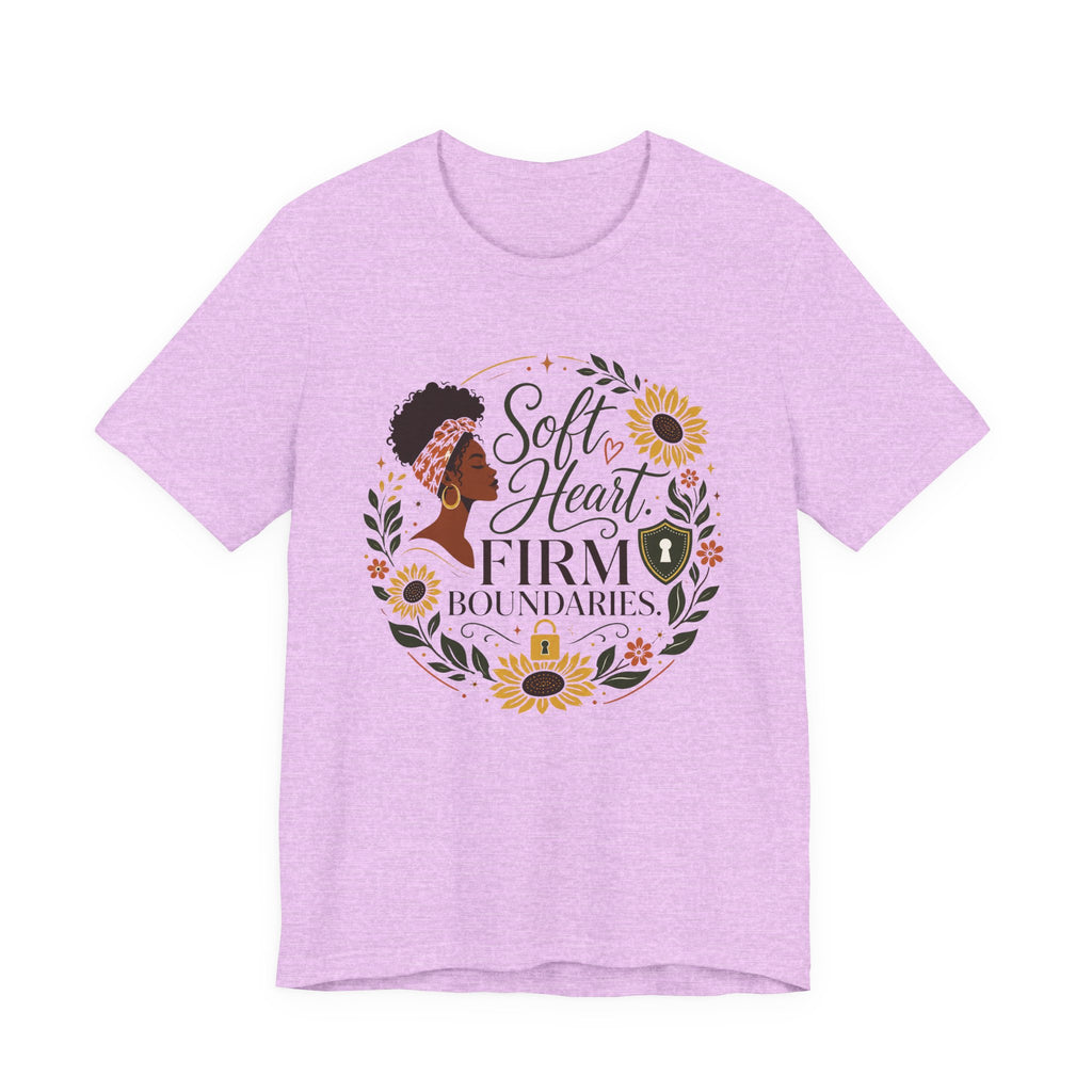Soft Heart, Firm Boundaries Floral Tee — Empowerment Graphic T-Shirt