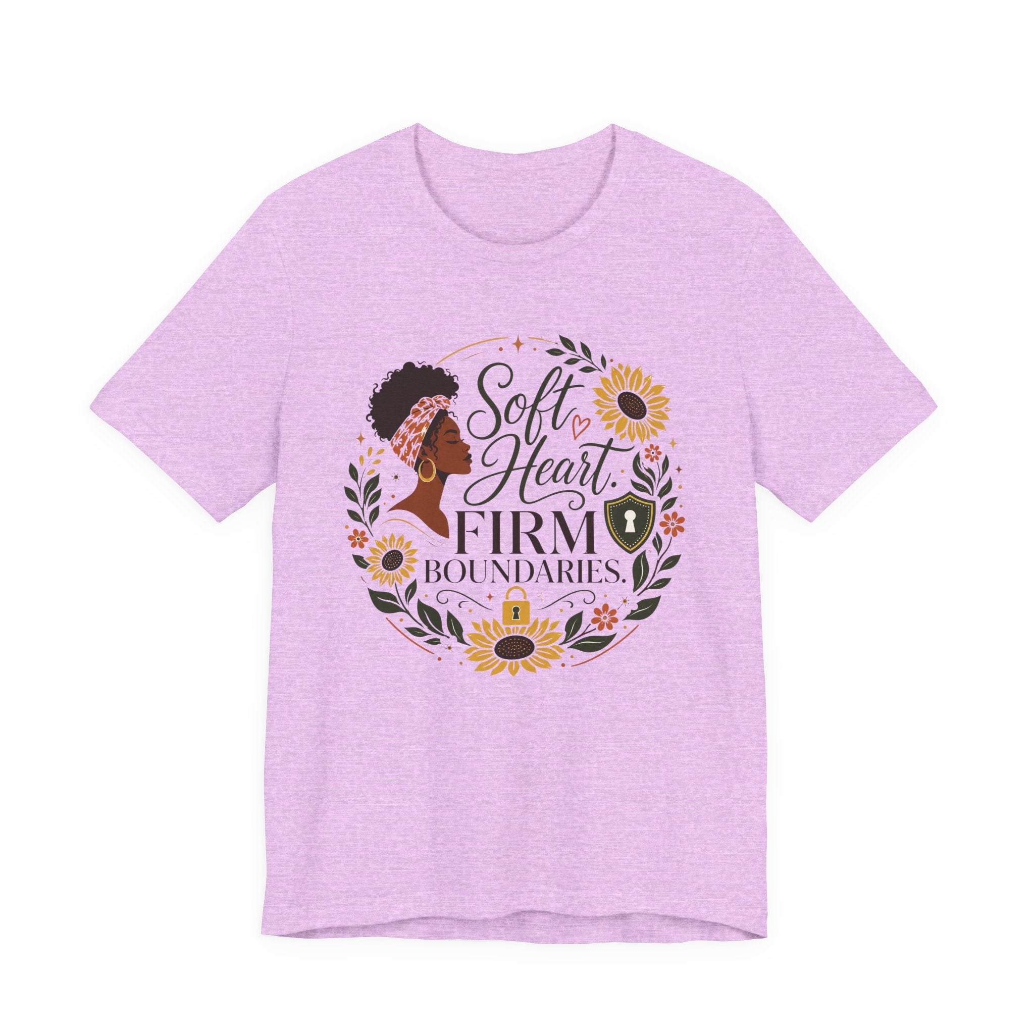 Soft Heart, Firm Boundaries Floral Tee — Empowerment Graphic T-Shirt