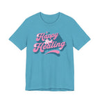 Happy and Healing T-Shirt — Retro Pink & Blue Positive Vibes Tee
