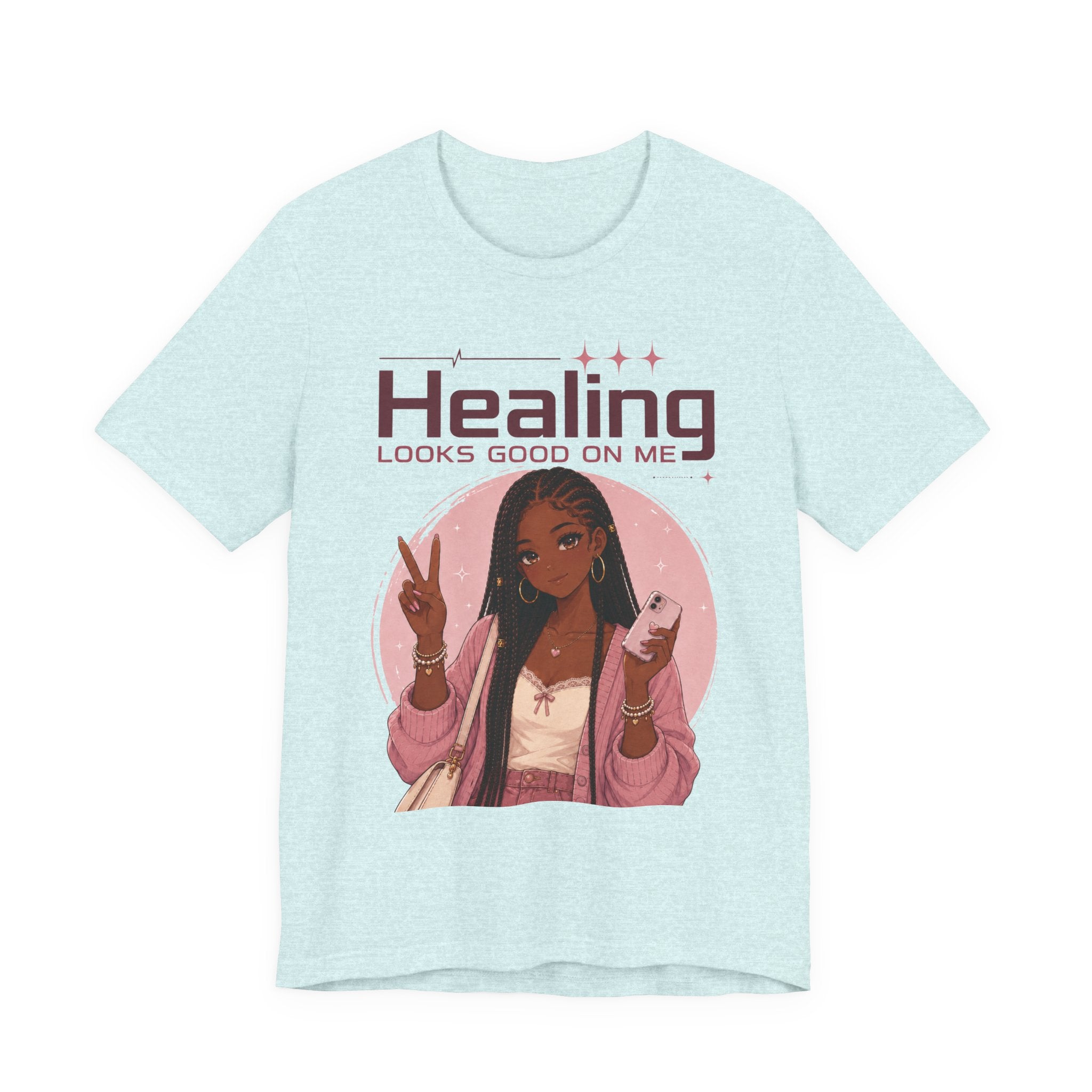Healing Looks Good On Me T‑Shirt — Self‑Care Positive Vibes Braids Tee