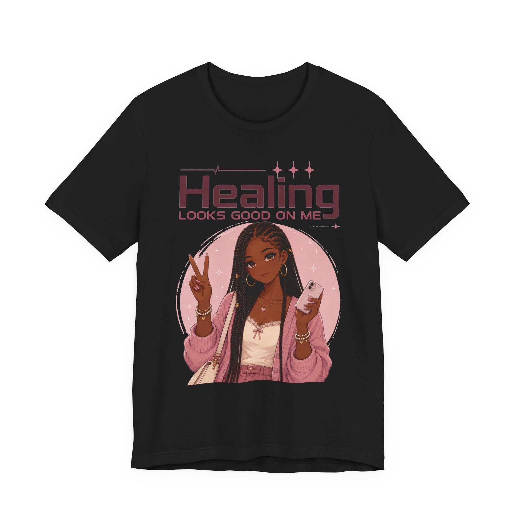 Healing Looks Good On Me T‑Shirt — Self‑Care Positive Vibes Braids Tee