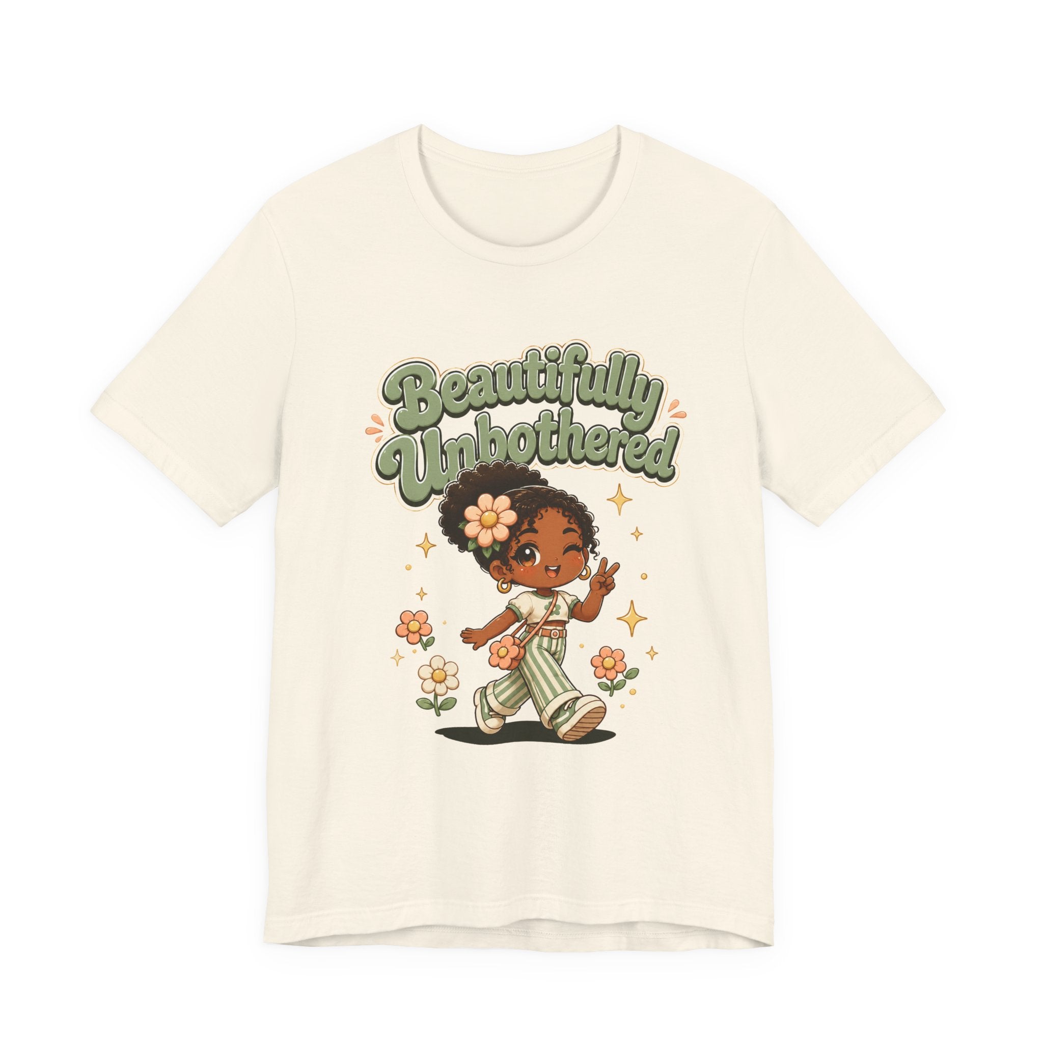 Beautifully Unbothered Tee — Retro Cute Girl Graphic T-Shirt