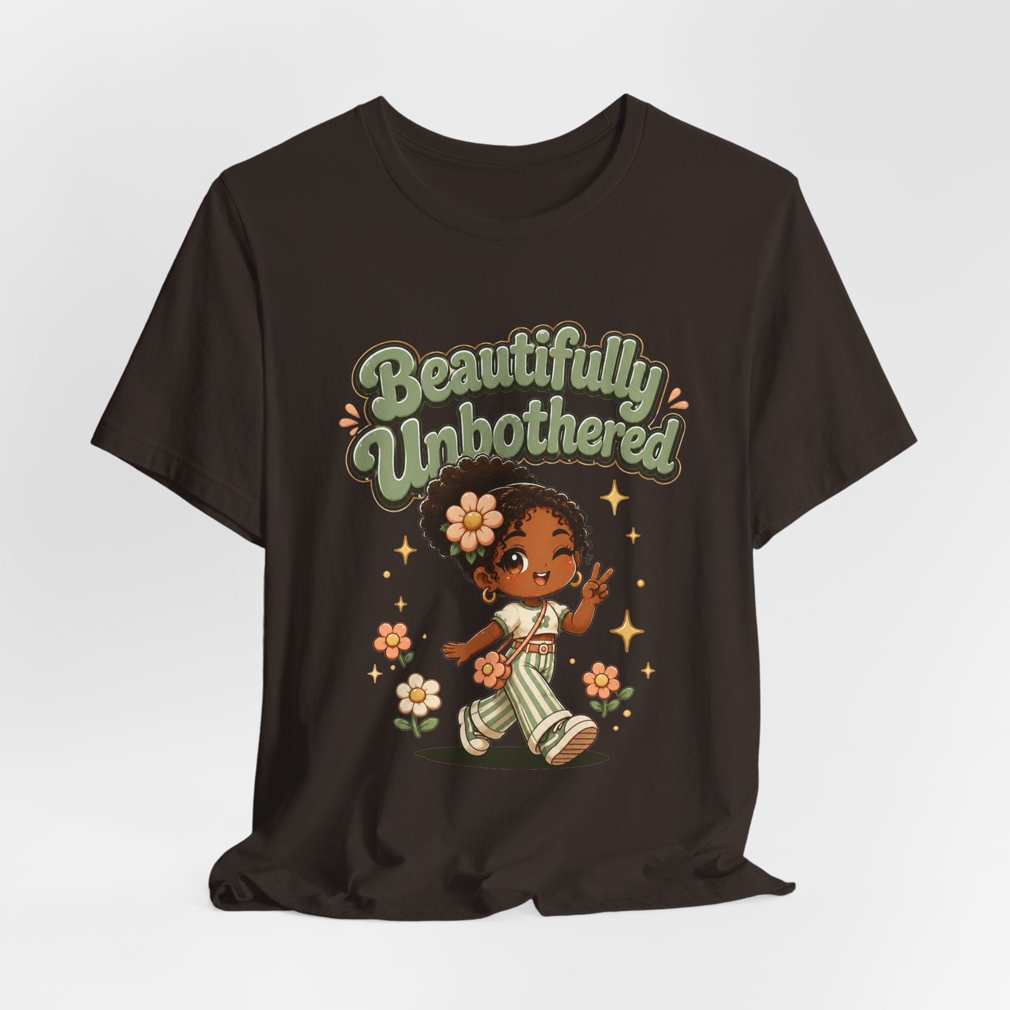 Beautifully Unbothered Tee — Retro Cute Girl Graphic T-Shirt