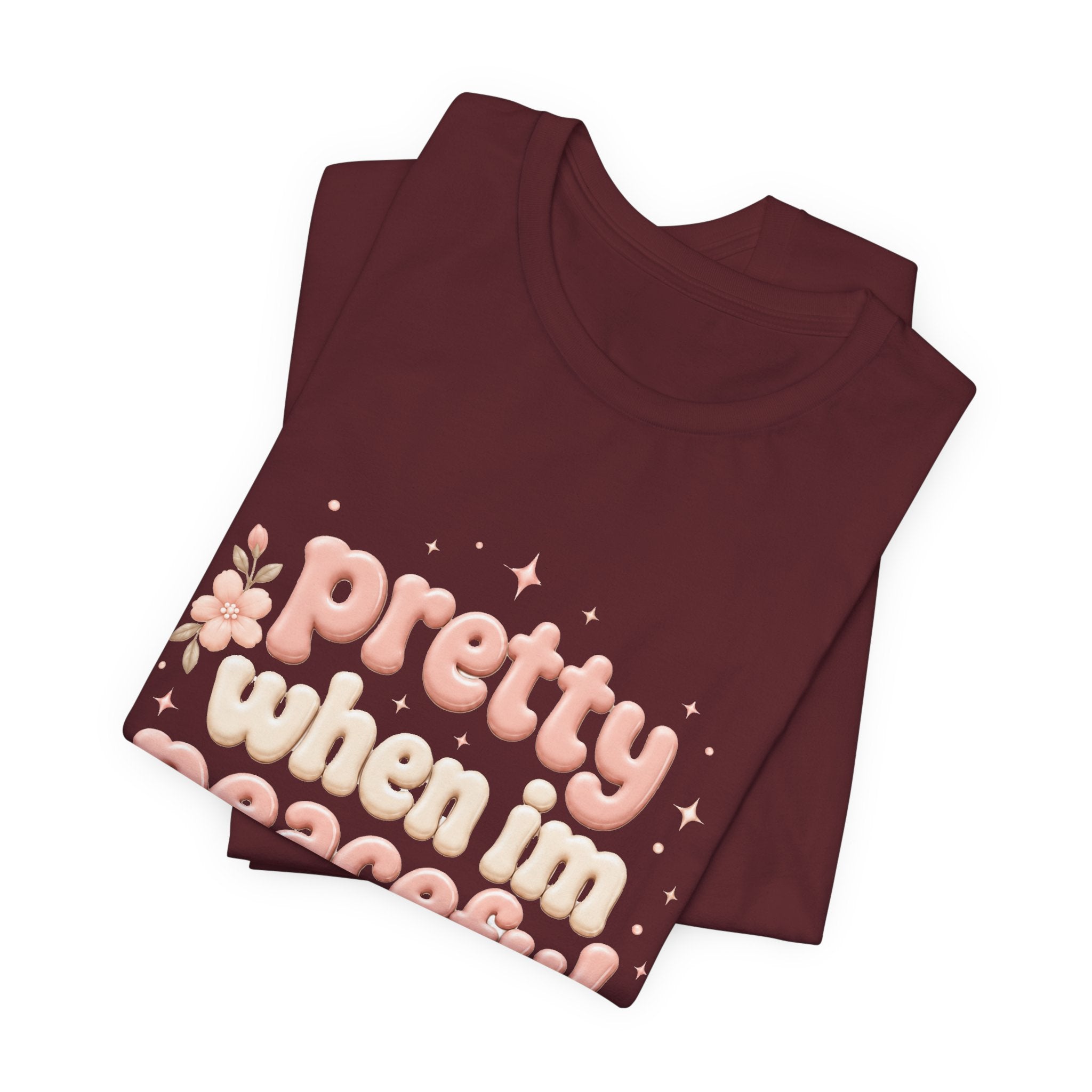 Pretty When I’m Peaceful T-Shirt — Retro Floral Cute Graphic Tee