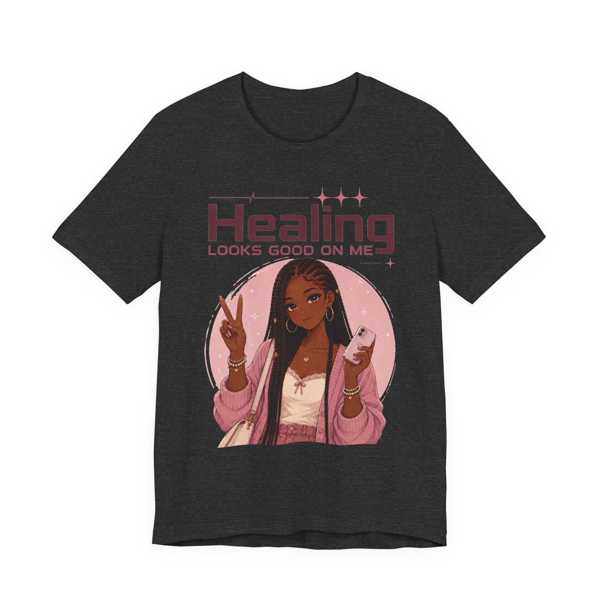 Healing Looks Good On Me T‑Shirt — Self‑Care Positive Vibes Braids Tee