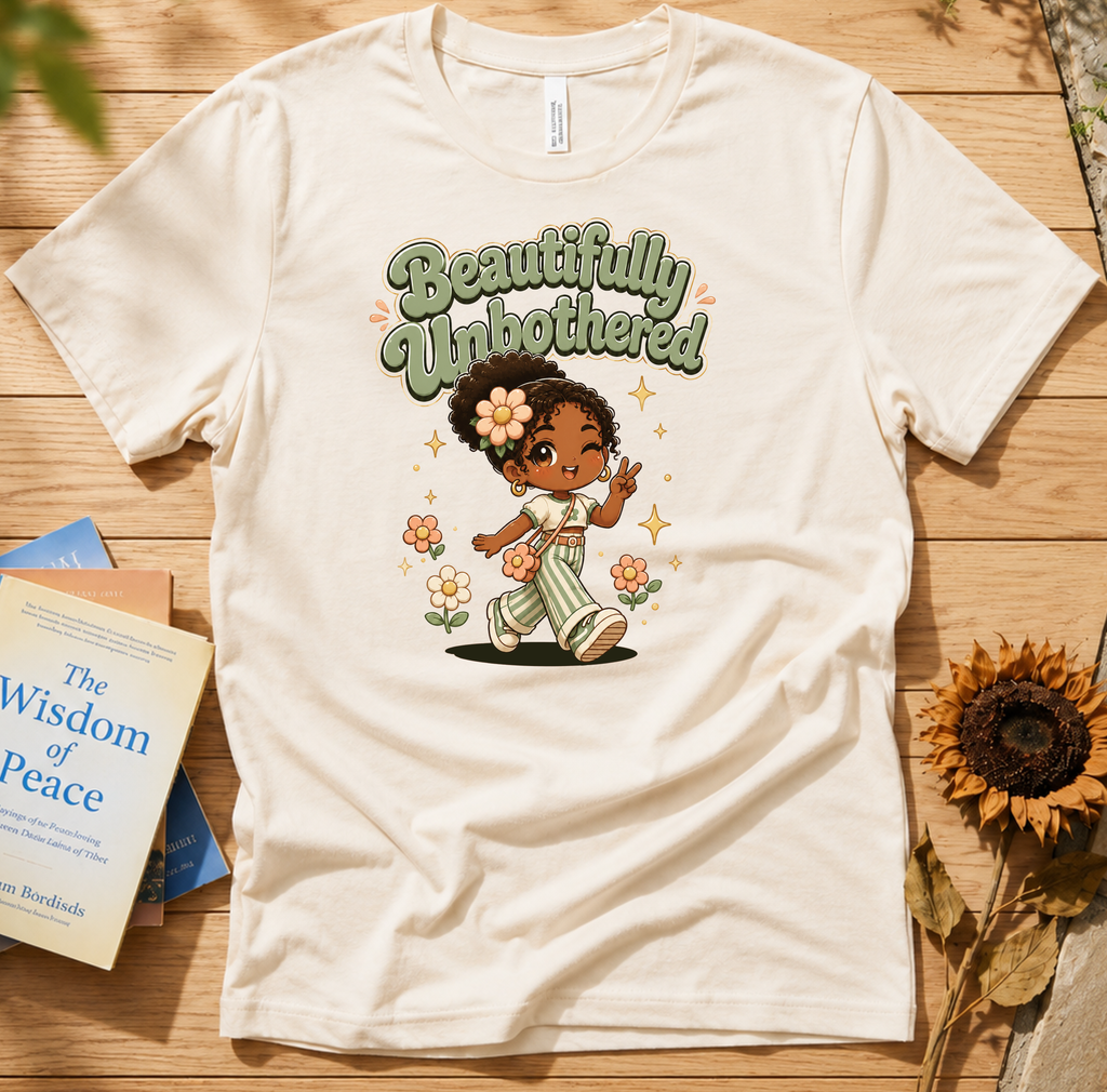 Beautifully Unbothered Tee — Retro Cute Girl Graphic T-Shirt